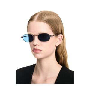 NEW WHITE-OFF SUNGLASSES, UNISEX GOLD OVAL EYEWEAR OFF-WHITE